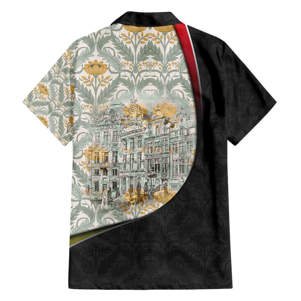 Belgium Family Matching Tank Maxi Dress and Hawaiian Shirt with Grand Place Brussels Art Nouveau Floral Spirit