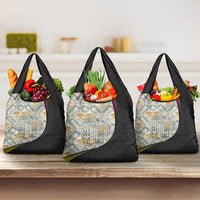 Belgium Grocery Bag with Grand Place Brussels Art Nouveau Floral Spirit