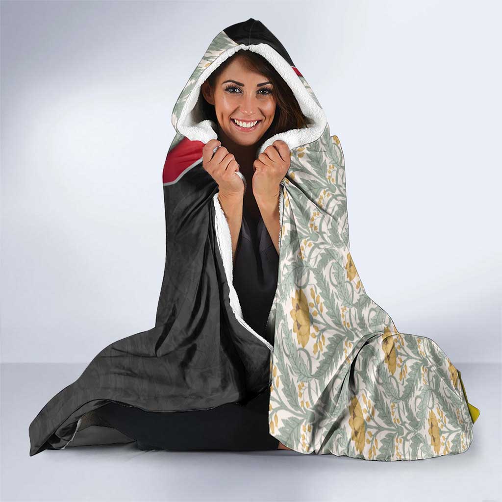 Belgium Hooded Blanket with Grand Place Brussels Art Nouveau Floral Spirit