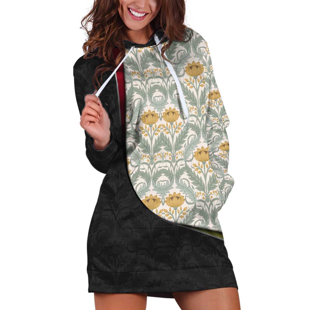 Belgium Hoodie Dress with Grand Place Brussels Art Nouveau Floral Spirit