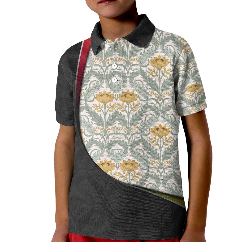 Belgium Kid Polo Shirt with Grand Place Brussels Art Nouveau Floral Spirit