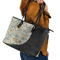 Belgium Leather Tote Bag with Grand Place Brussels Art Nouveau Floral Spirit