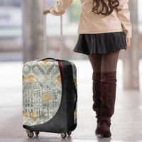 Belgium Luggage Cover with Grand Place Brussels Art Nouveau Floral Spirit