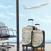 Belgium Luggage Cover with Grand Place Brussels Art Nouveau Floral Spirit