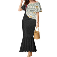 Belgium Mermaid Dress with Grand Place Brussels Art Nouveau Floral Spirit