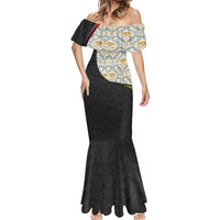 Belgium Mermaid Dress with Grand Place Brussels Art Nouveau Floral Spirit