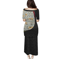 Belgium Puletasi with Grand Place Brussels Art Nouveau Floral Spirit