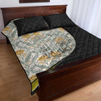 Belgium Quilt Bed Set with Grand Place Brussels Art Nouveau Floral Spirit