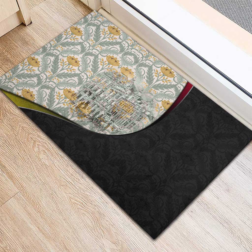 Belgium Rubber Doormat with Grand Place Brussels Art Nouveau Floral Spirit