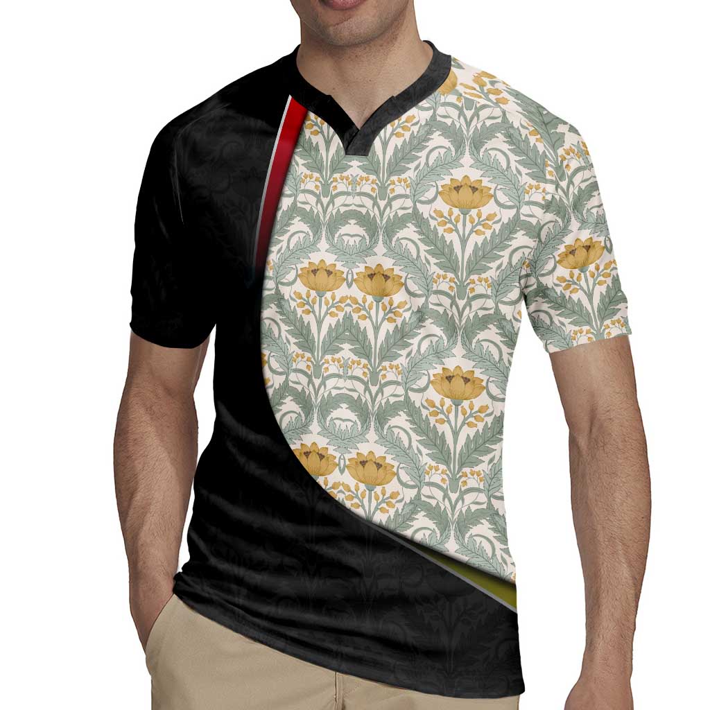 Belgium Rugby Jersey with Grand Place Brussels Art Nouveau Floral Spirit