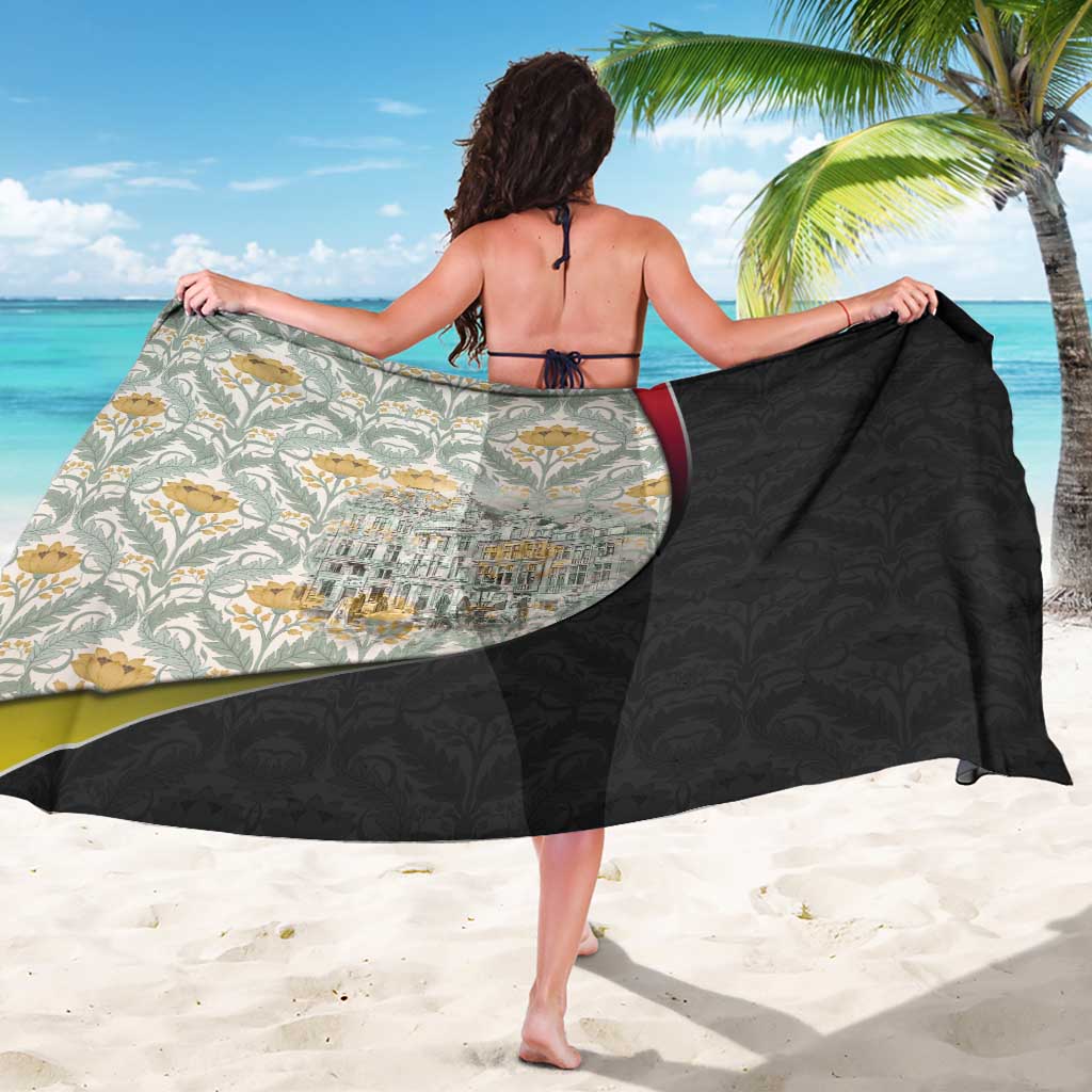 Belgium Sarong with Grand Place Brussels Art Nouveau Floral Spirit