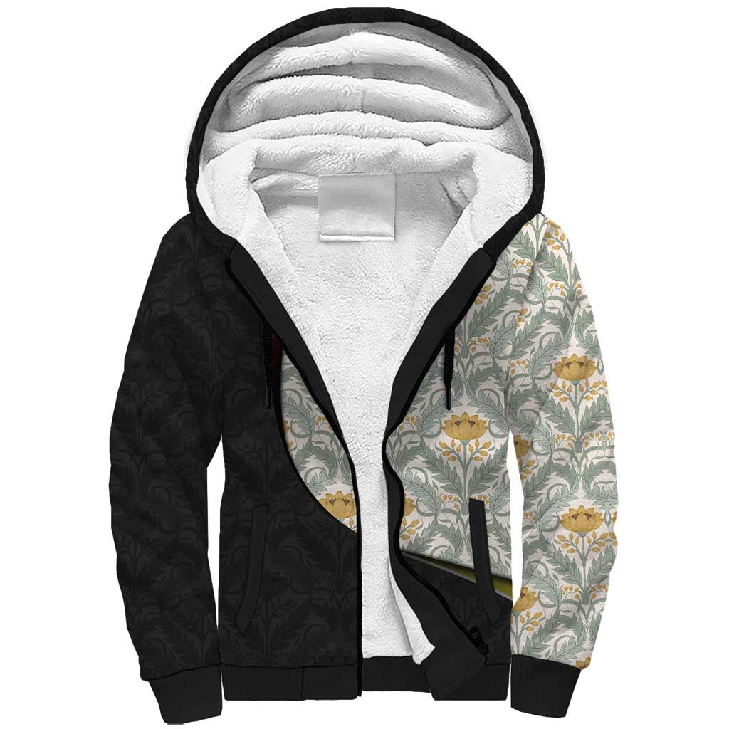 Belgium Sherpa Hoodie with Grand Place Brussels Art Nouveau Floral Spirit