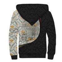 Belgium Sherpa Hoodie with Grand Place Brussels Art Nouveau Floral Spirit