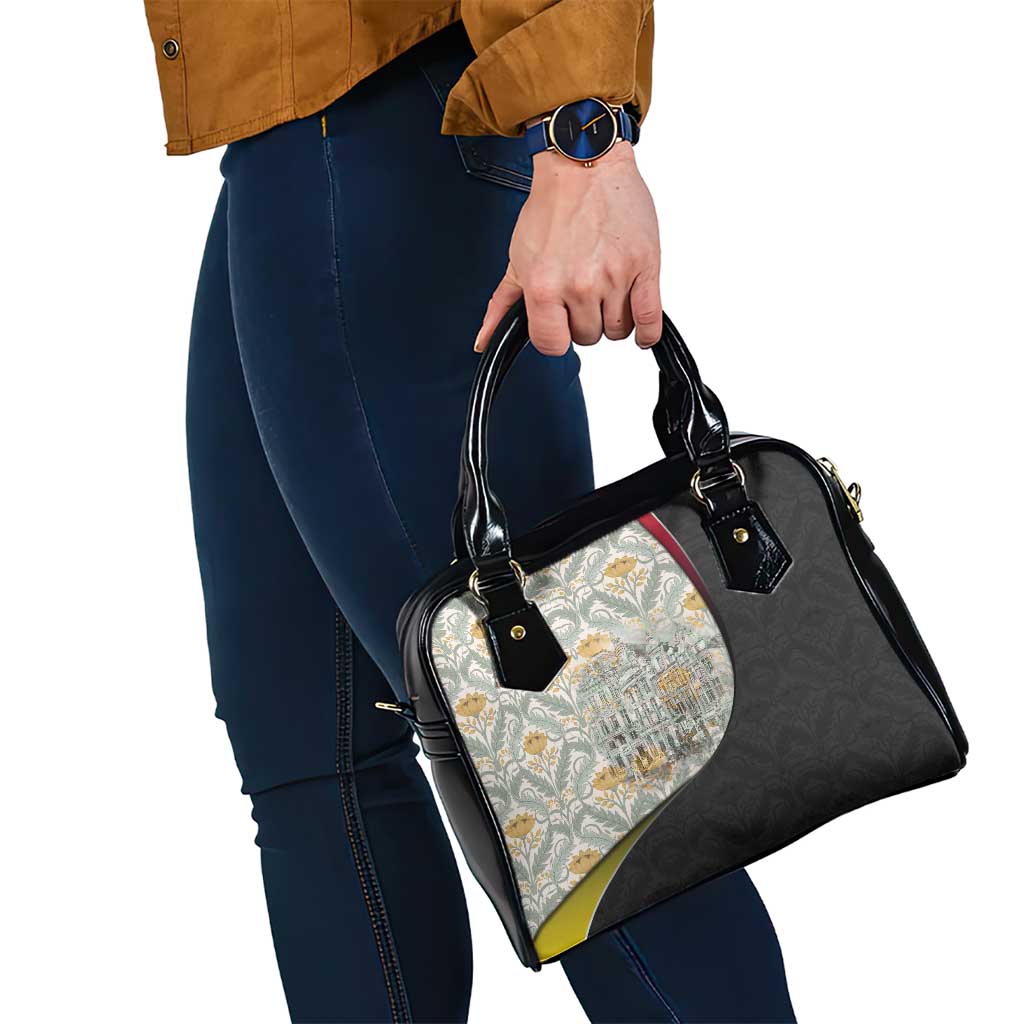 Belgium Shoulder Handbag with Grand Place Brussels Art Nouveau Floral Spirit