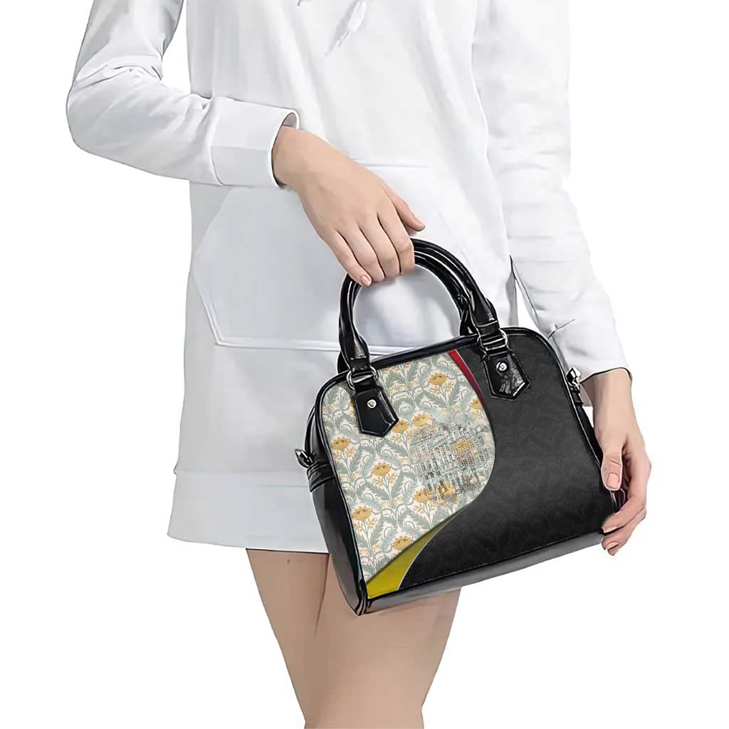 Belgium Shoulder Handbag with Grand Place Brussels Art Nouveau Floral Spirit