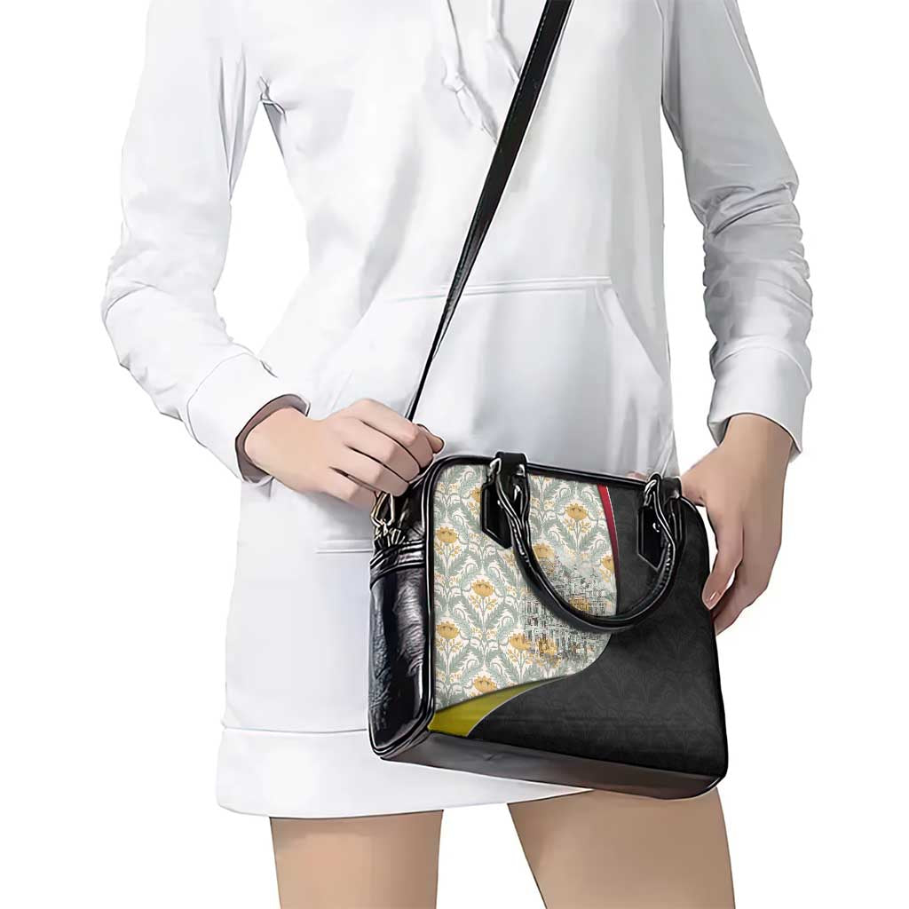 Belgium Shoulder Handbag with Grand Place Brussels Art Nouveau Floral Spirit