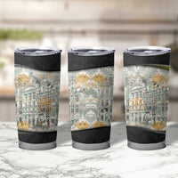 Belgium Tumbler Cup with Grand Place Brussels Art Nouveau Floral Spirit