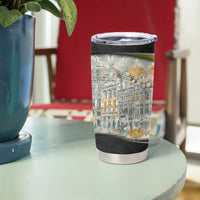 Belgium Tumbler Cup with Grand Place Brussels Art Nouveau Floral Spirit