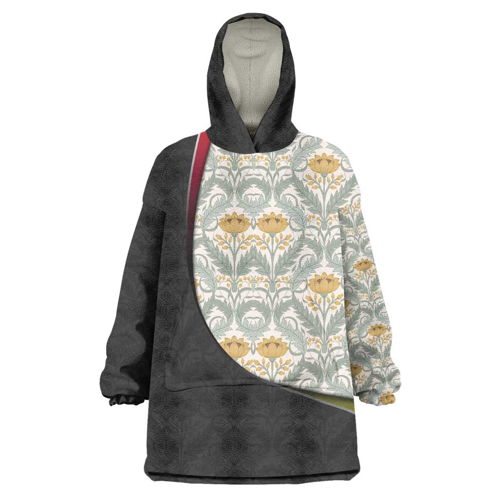Belgium Wearable Blanket Hoodie with Grand Place Brussels Art Nouveau Floral Spirit