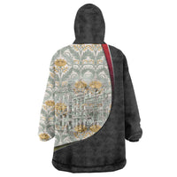 Belgium Wearable Blanket Hoodie with Grand Place Brussels Art Nouveau Floral Spirit