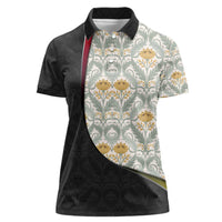 Belgium Women Polo Shirt with Grand Place Brussels Art Nouveau Floral Spirit