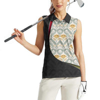 Belgium Women Sleeveless Polo Shirt with Grand Place Brussels Art Nouveau Floral Spirit