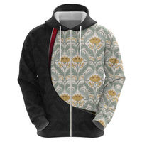 Belgium Zip Hoodie with Grand Place Brussels Art Nouveau Floral Spirit