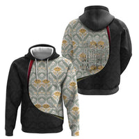 Belgium Zip Hoodie with Grand Place Brussels Art Nouveau Floral Spirit