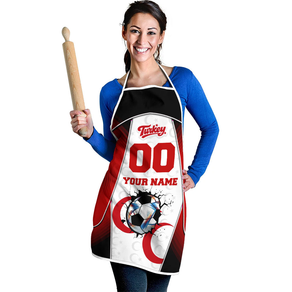 Personalized Turkey Football Grey Wolf Apron Turkish Mascot Soccer Ball Burst