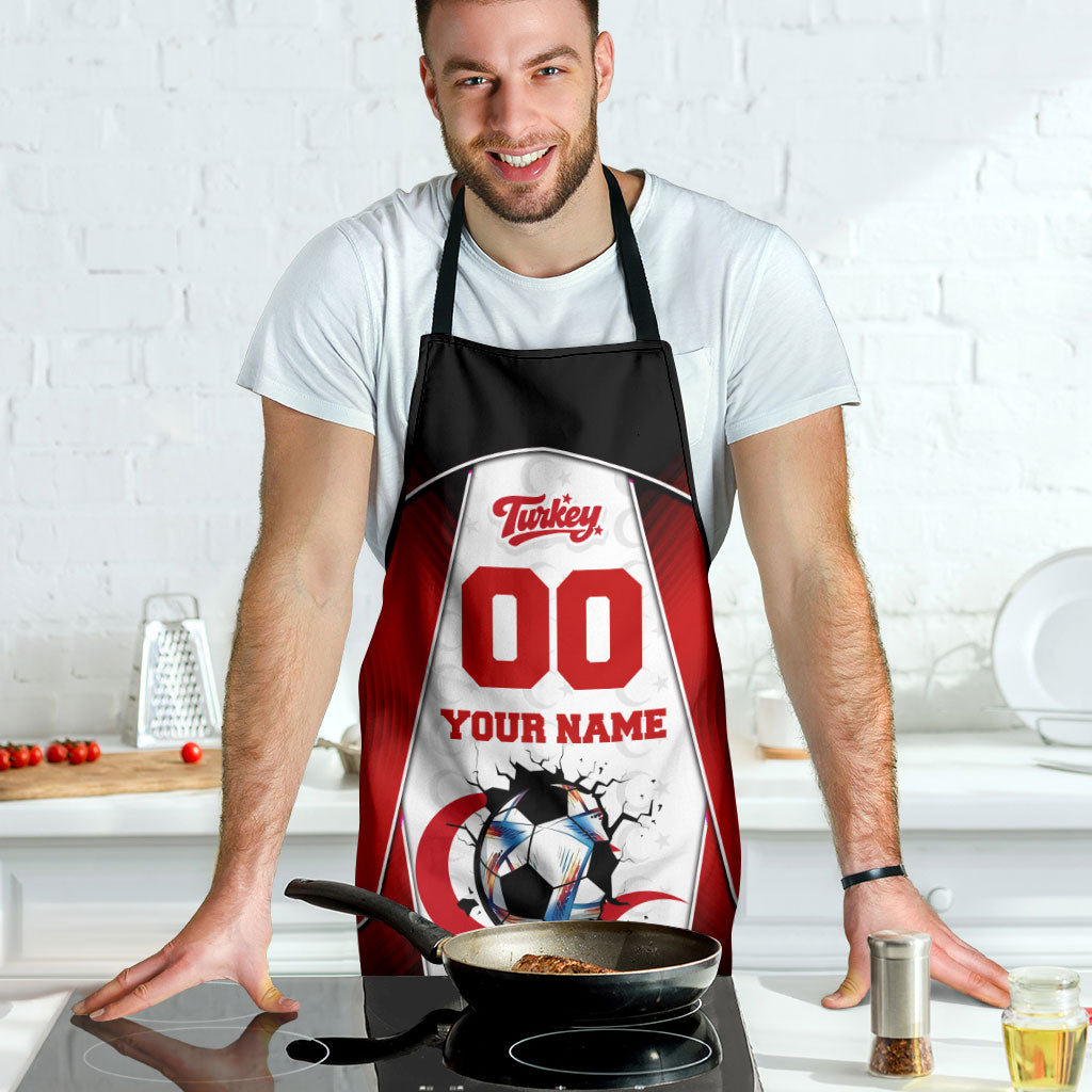 Personalized Turkey Football Grey Wolf Apron Turkish Mascot Soccer Ball Burst