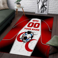 Personalized Turkey Football Grey Wolf Area Rug Turkish Mascot Soccer Ball Burst