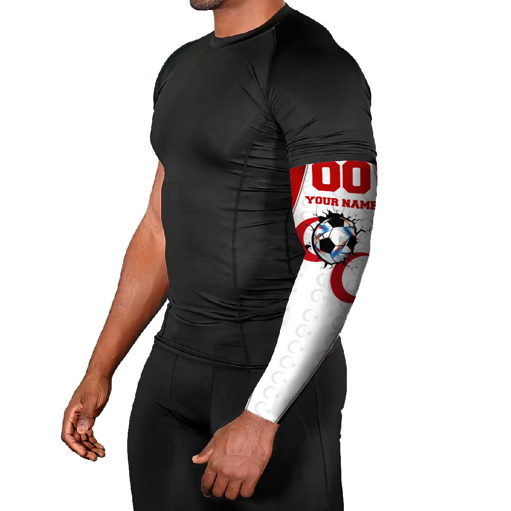 Personalized Turkey Football Grey Wolf Arm Sleeves Turkish Mascot Soccer Ball Burst