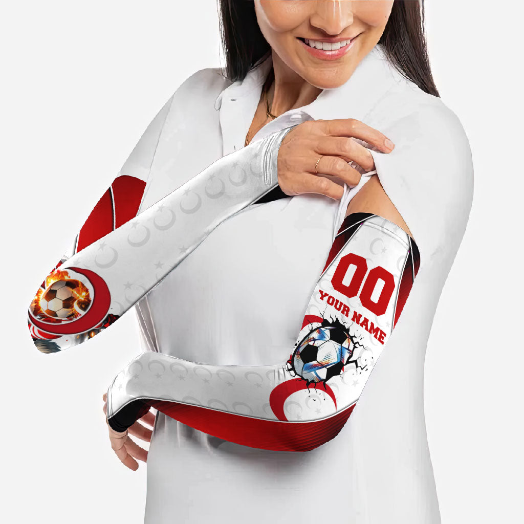 Personalized Turkey Football Grey Wolf Arm Sleeves Turkish Mascot Soccer Ball Burst