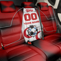 Personalized Turkey Football Grey Wolf Back Car Seat Cover Turkish Mascot Soccer Ball Burst