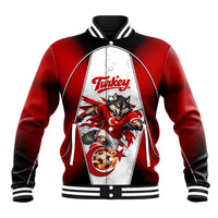 Personalized Turkey Football Grey Wolf Baseball Jacket Turkish Mascot Soccer Ball Burst