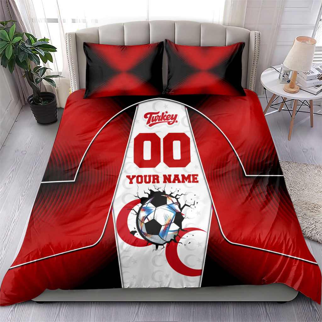 Personalized Turkey Football Grey Wolf Bedding Set Turkish Mascot Soccer Ball Burst