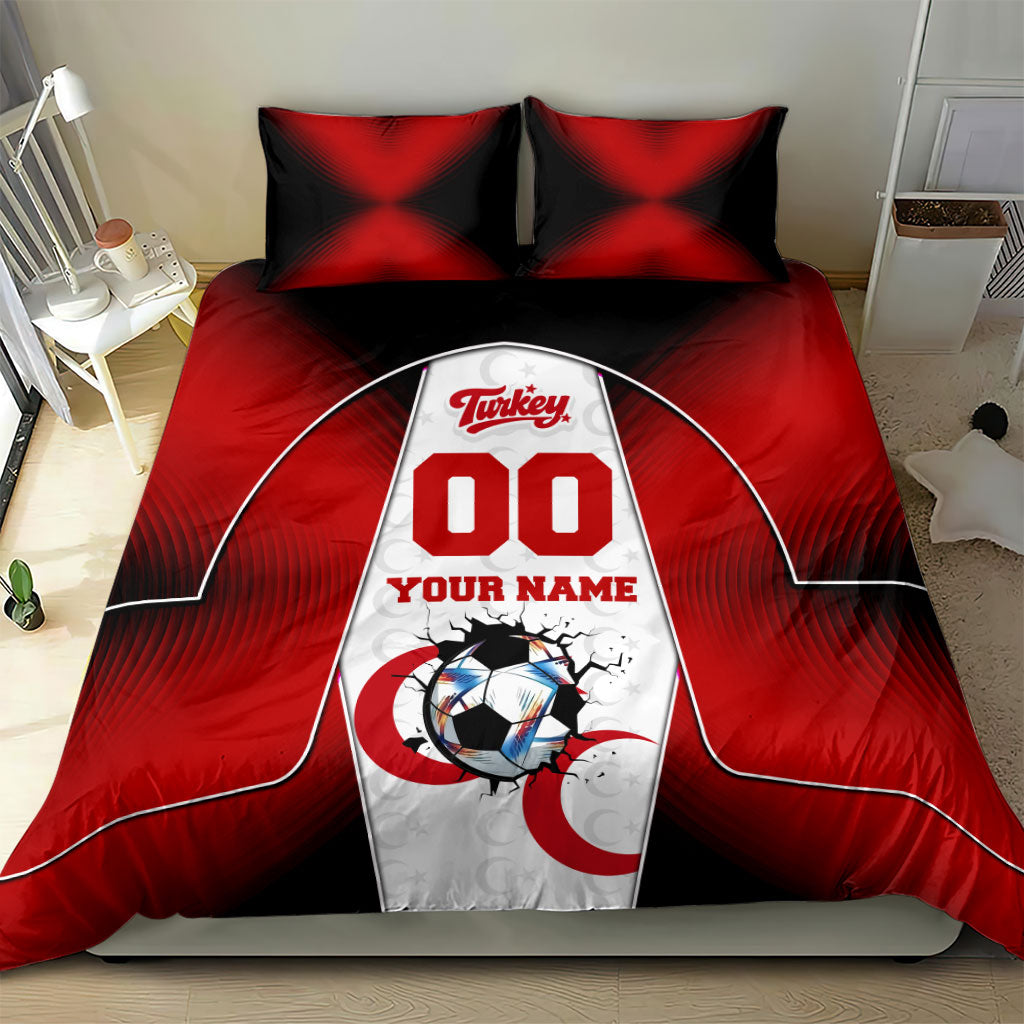 Personalized Turkey Football Grey Wolf Bedding Set Turkish Mascot Soccer Ball Burst
