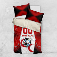 Personalized Turkey Football Grey Wolf Bedding Set Turkish Mascot Soccer Ball Burst