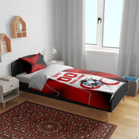 Personalized Turkey Football Grey Wolf Bedding Set Turkish Mascot Soccer Ball Burst