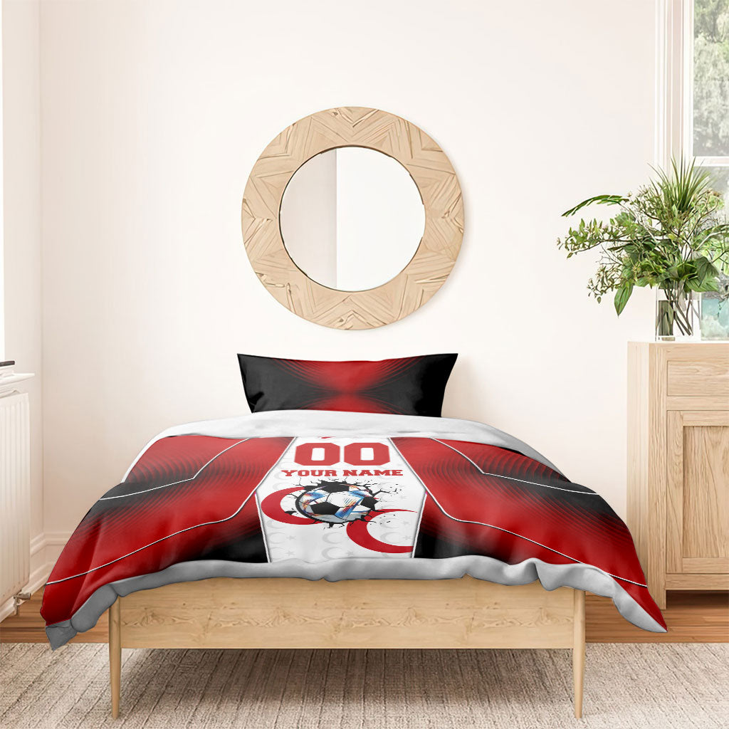 Personalized Turkey Football Grey Wolf Bedding Set Turkish Mascot Soccer Ball Burst
