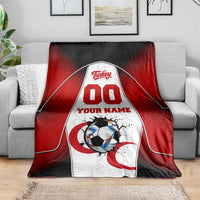 Personalized Turkey Football Grey Wolf Blanket Turkish Mascot Soccer Ball Burst
