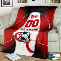 Personalized Turkey Football Grey Wolf Blanket Turkish Mascot Soccer Ball Burst