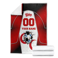 Personalized Turkey Football Grey Wolf Blanket Turkish Mascot Soccer Ball Burst