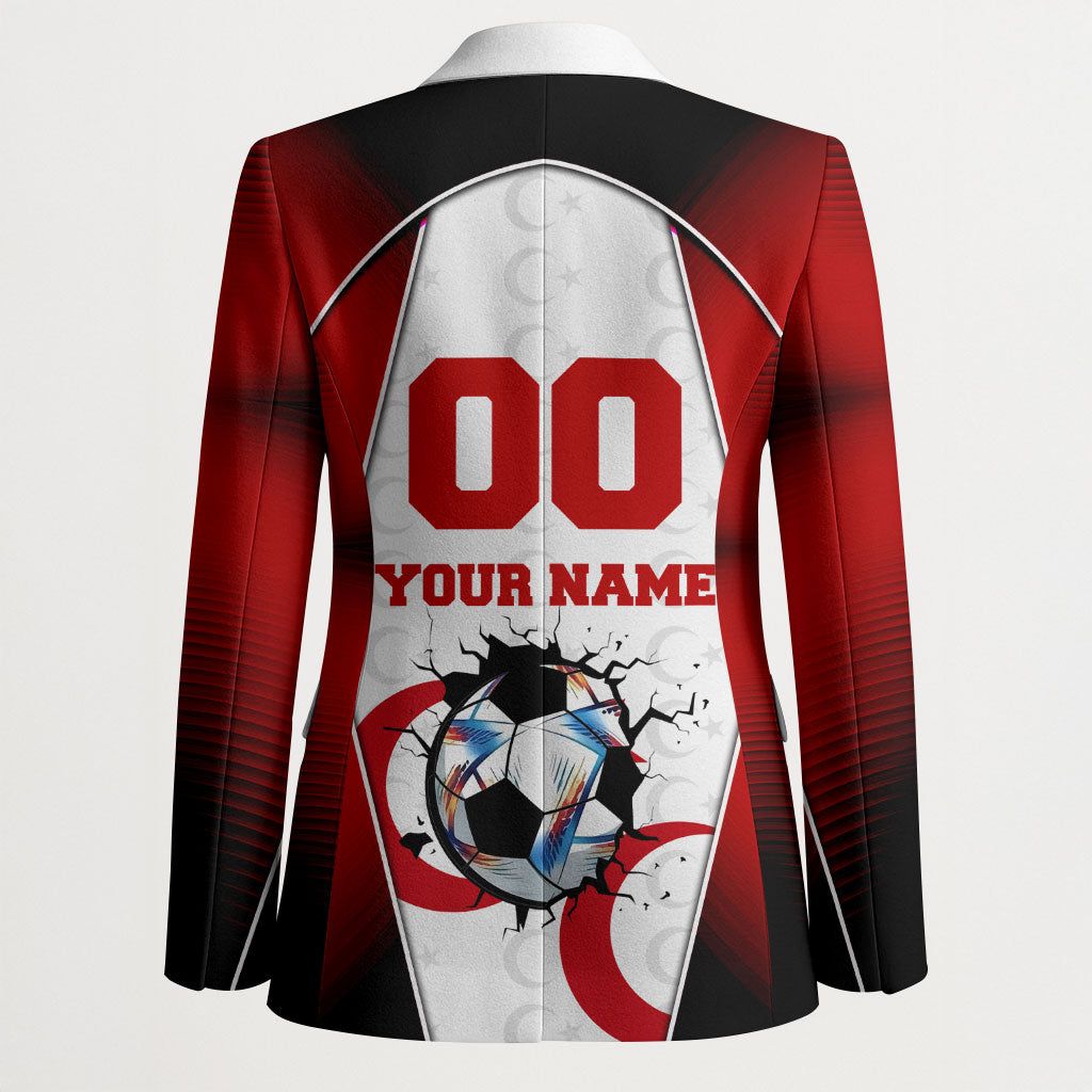 Personalized Turkey Football Grey Wolf Blazer Turkish Mascot Soccer Ball Burst