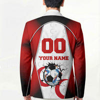 Personalized Turkey Football Grey Wolf Blazer Turkish Mascot Soccer Ball Burst