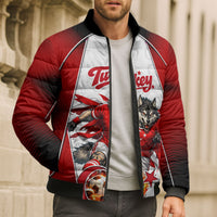Personalized Turkey Football Grey Wolf Bomber Puffer Jacket Turkish Mascot Soccer Ball Burst