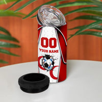 Personalized Turkey Football Grey Wolf 4 in 1 Can Cooler Tumbler Turkish Mascot Soccer Ball Burst