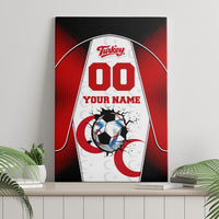Personalized Turkey Football Grey Wolf Canvas Wall Art Turkish Mascot Soccer Ball Burst