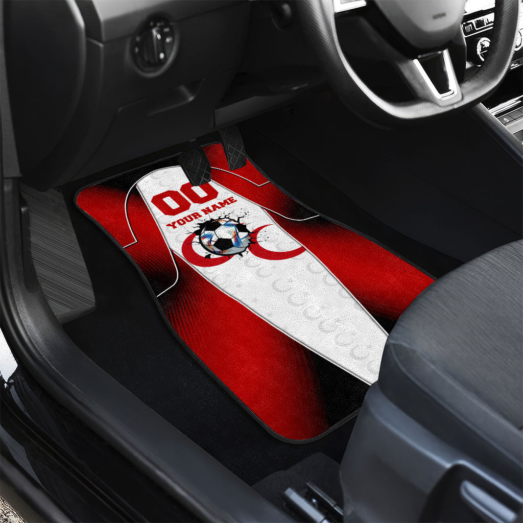 Personalized Turkey Football Grey Wolf Car Mats Turkish Mascot Soccer Ball Burst