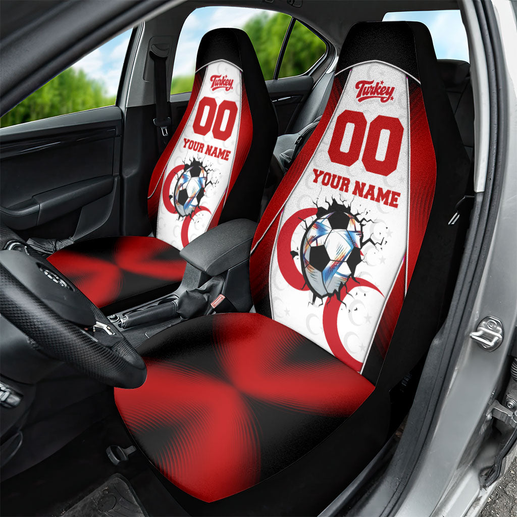 Personalized Turkey Football Grey Wolf Car Seat Cover Turkish Mascot Soccer Ball Burst
